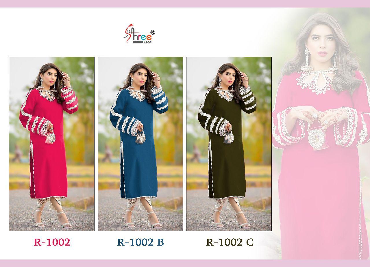 Shree R 1002 A To C Pakistani Western Top Bottom Collection

